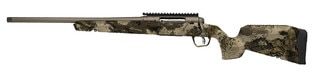 Savage Axis 2 bolt action rifle with threaded barrel and Cerakote finish.